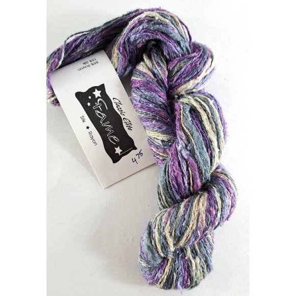 Classic Elite Yarn Fame 85% Rayon 15% Silk Purple Beige 115 Yds 50 Grams - Picture 1 of 4